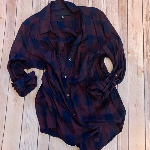 Tinsel Tops - EUC tinsel button down plaid shirt
